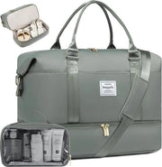 Valigetta per donna con tasca per scarpe - borsa a mano per weekend - grande valigetta a mano - valigetta duffel con tasche superiore e inferiore per scarpe