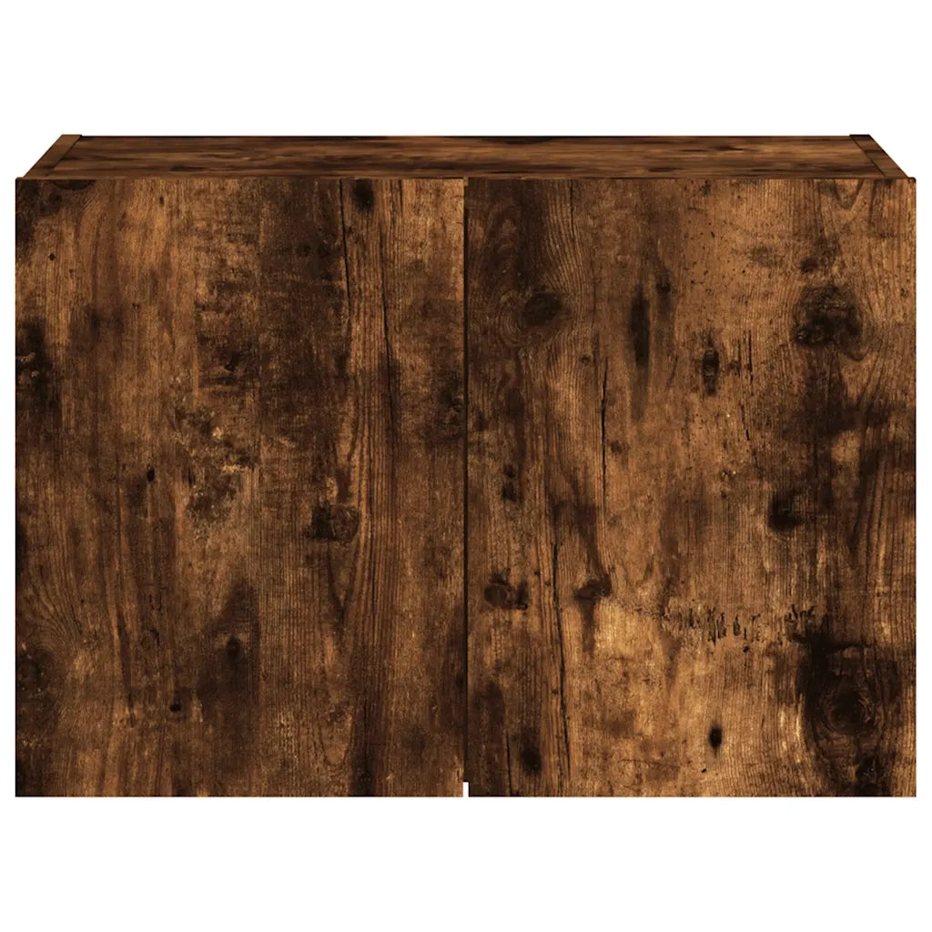 Mobile TV a Parete | Armadietto TV | Mobile Porta TV con Luci LED Rovere Fumo 60x35x41 cm