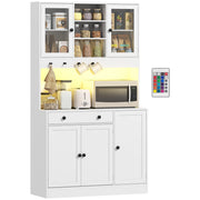 Armadio con ante scorrevoli, cassetto e illuminazione LED ¨C zephmum ¨C Bianco