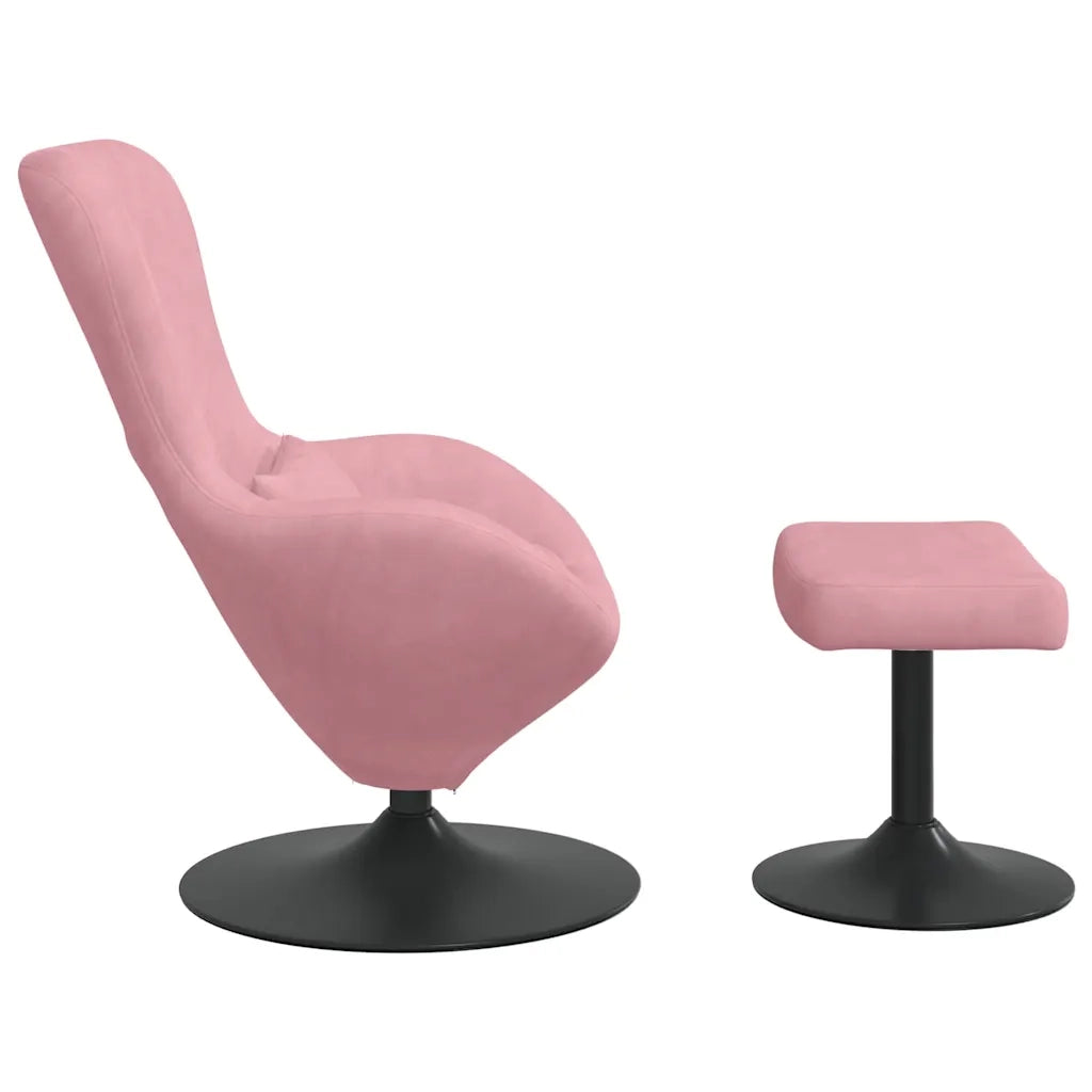 Sedia Egg con Pouf Rosa Velluto 42002748