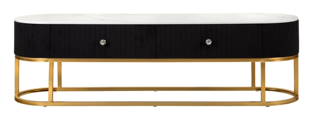 Mobile Tv Montpellier Nero 150x42x45 cm in Ferro Legno