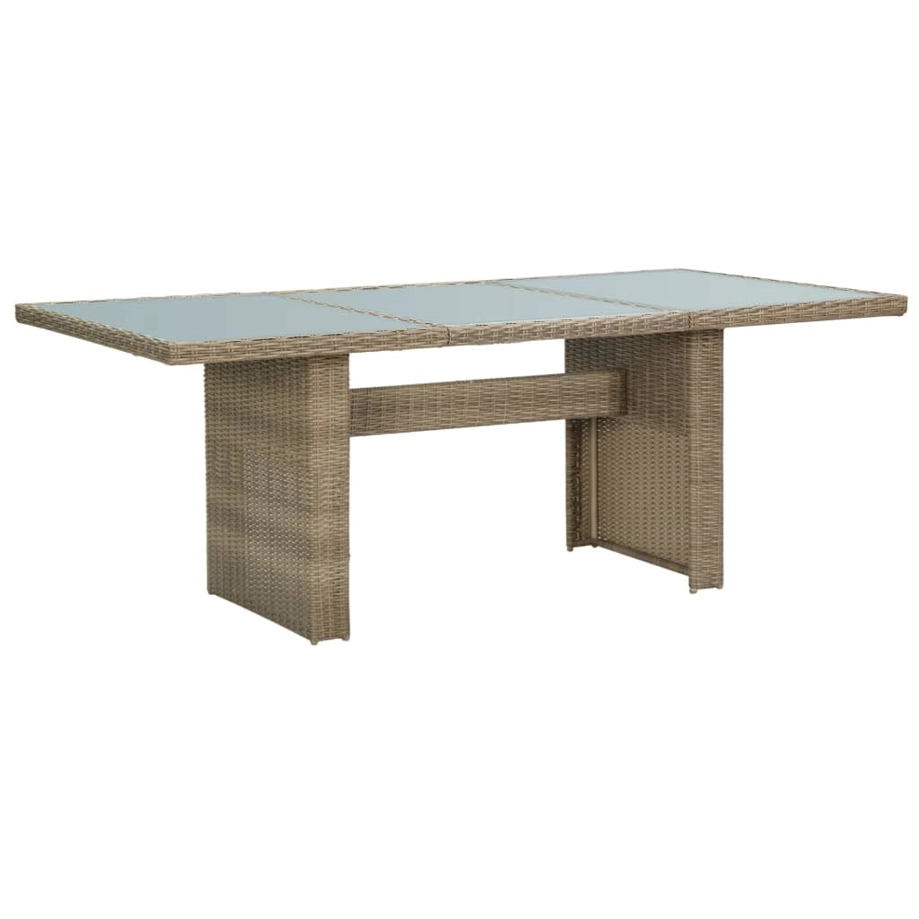 Set da pranzo da esterno 7 pezzi resina di vimini marrone mobili da giardino 02_0014385