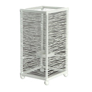 Portacandele metallo bianco piccolo cm 11x11h23