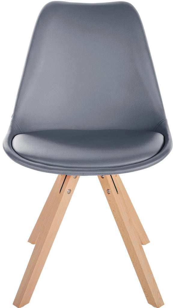 Sedia Sofia in similpelle grigio,natura (quadrato)