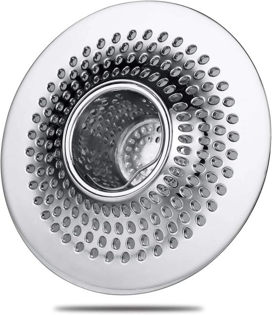 Filtro di scarico in acciaio inossidabile, adatto per vasche da bagno, bagni, lavandini, cucine, raccolta di capelli e residui filtranti