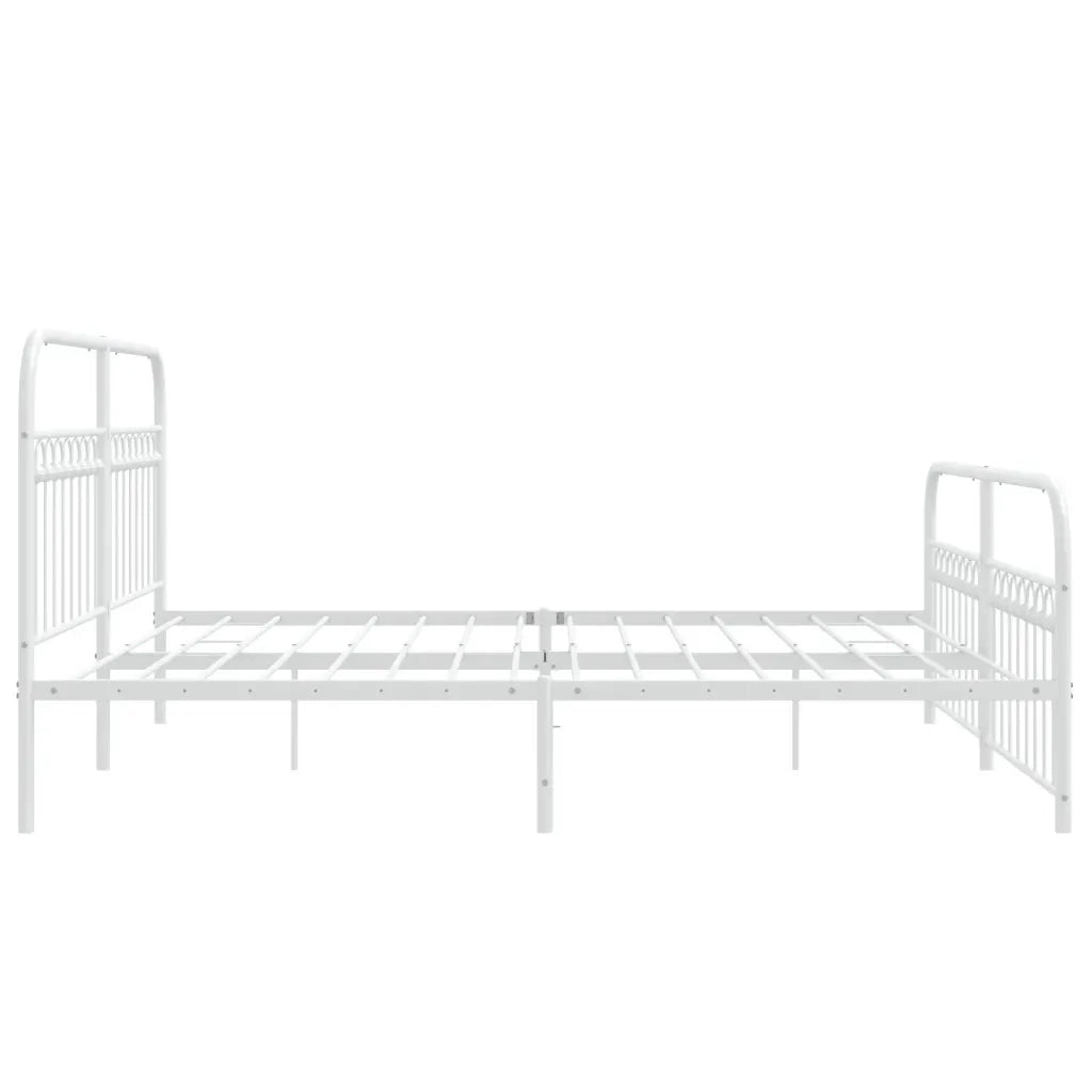 vidaXL Giroletto con Testiera e Pediera Metallo Bianco 183x203 cm