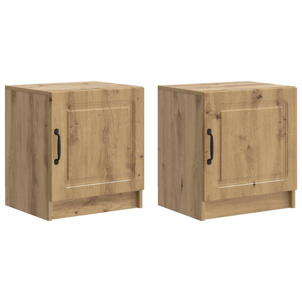 Armadio da Notte 2 pcs Rovere Artigianale 43 x 34,5 x 47 cm 895734
