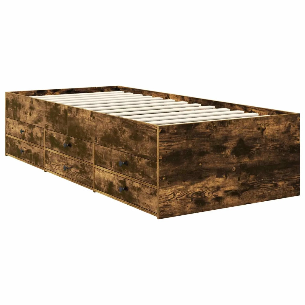 Daybed Rovere Affumicato e Nero 100 x 200 cm Legno multistrato