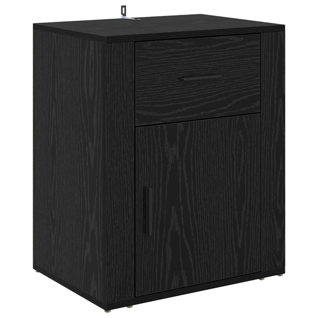 Armadio da Notte Rovere Nero 35 x 50 x 60 cm Legno multistrato