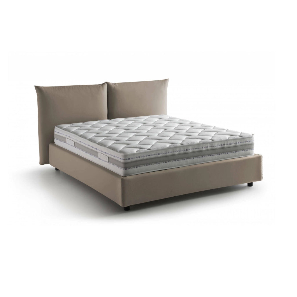 Letto Matrimoniale Arpino, Letto Matrimoniale Materasso Incluso Made in Italy, Grigio Tortora\