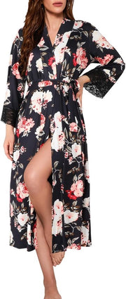 Camicia da bagno leggera per donne con tasche lunga e sottile, con bordo liscio, per l'estate