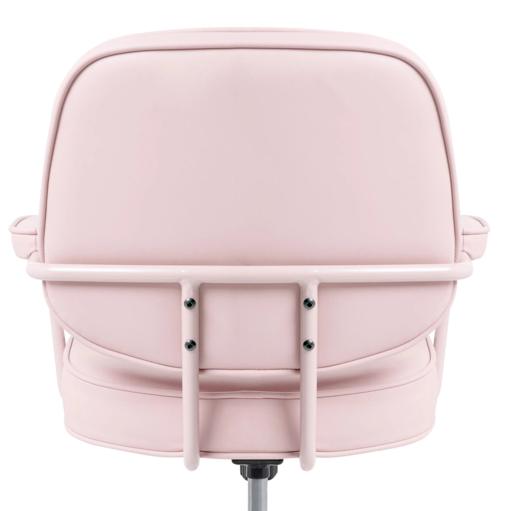 Sedia da ufficio in tessuto Struttura in metallo ecopelle Funzione girevole Altezza regolabile Mobili da ufficio Rosa Pastello