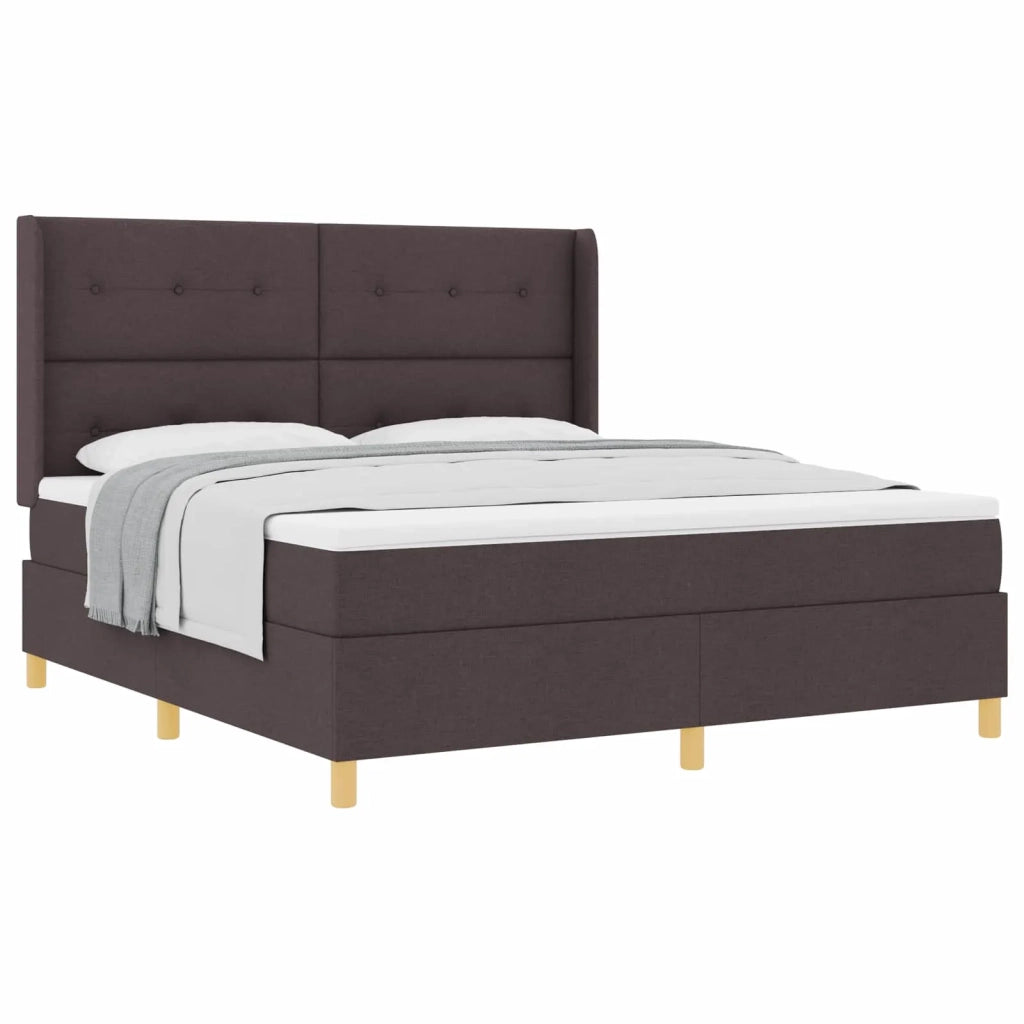 Letto a molle con materasso Marrone Scuro 180 x 200 cm Tessuto 3341850