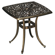 Tavolo da giardino in alluminio con foro per ombrellone ¨C zephmum ¨C bronzo 54x54x52.5 cm