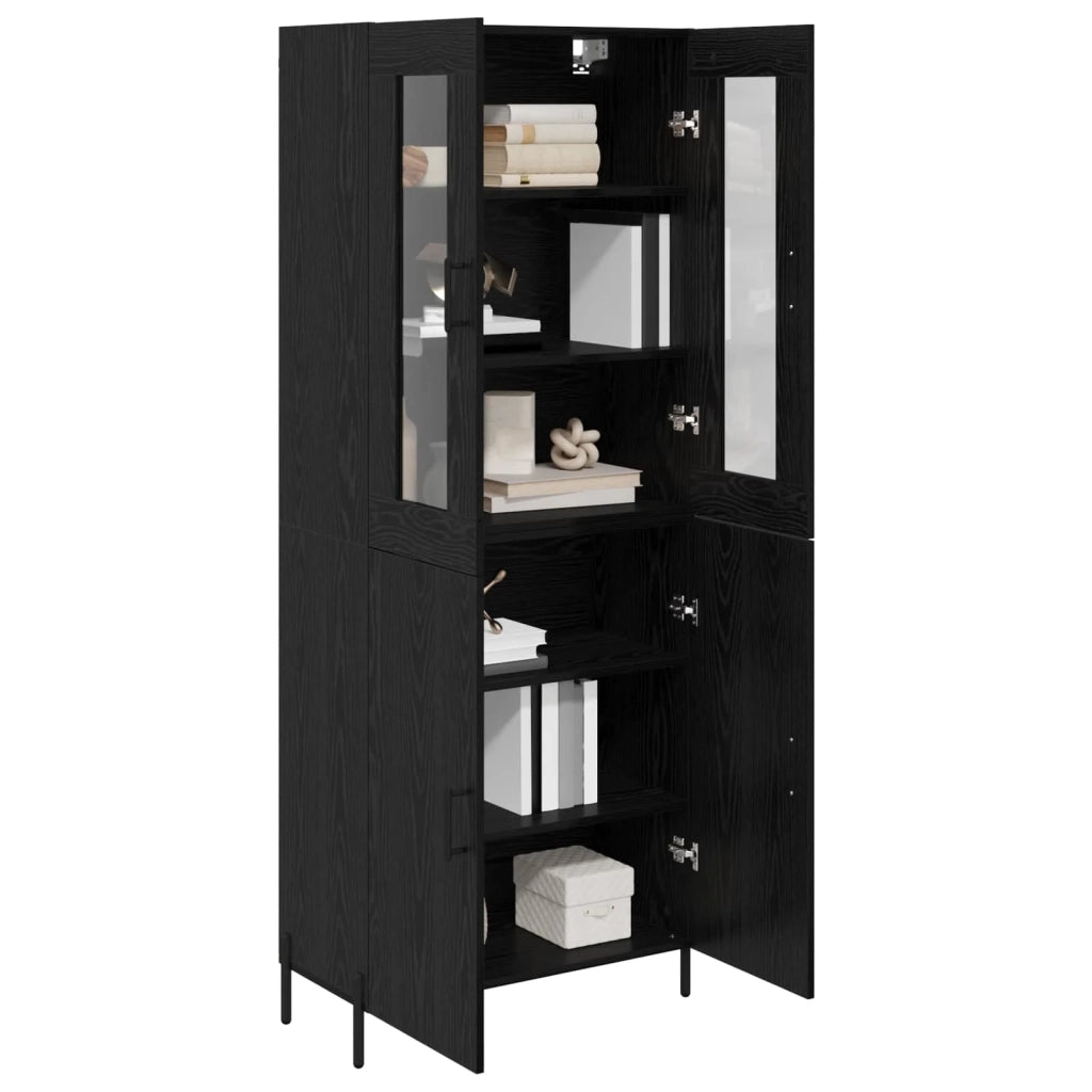 Credenza Rovere Nero 69,5 x 34 x 180 cm Legno multistrato