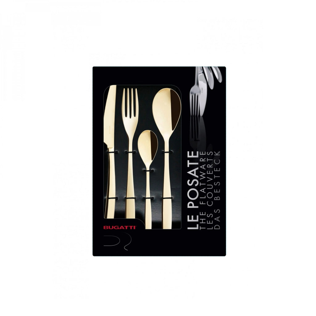 RIVIERA Champagne, Posate Set 24 Pz, Scatola Window, Casa Bugatti