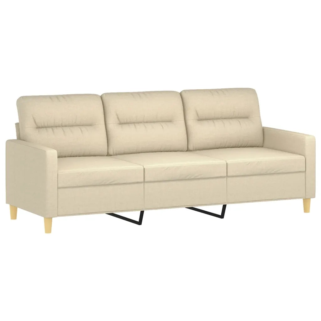 Set Divani 3 pz con Cuscini Crema in Tessuto 3201626