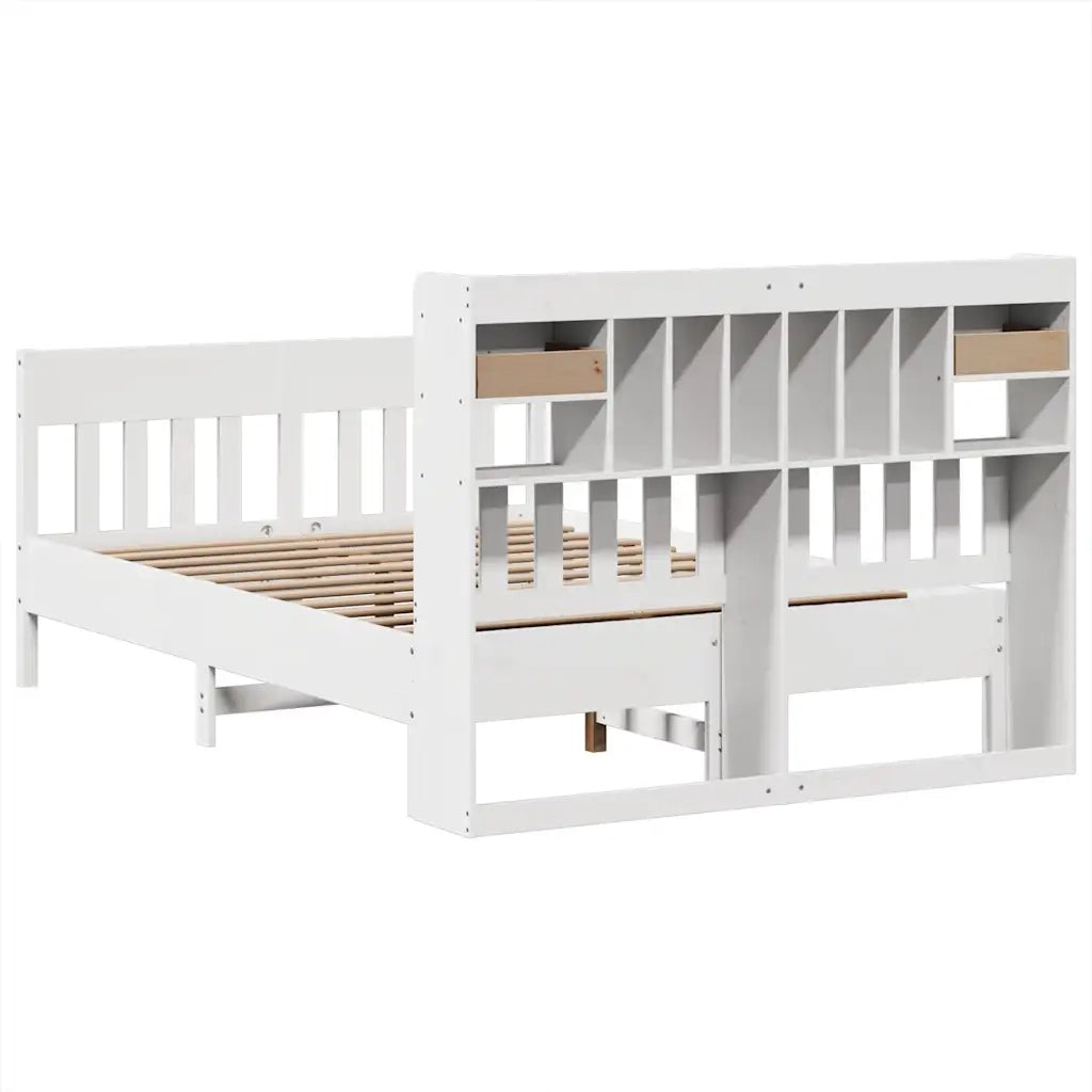 Giroletto senza Materasso-Struttura Letto Bianco 150x200 cm Legno Massello Pino 236421