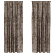 Tende in Velluto 2 pz Cappuccino 260 x 140 cm Velluto