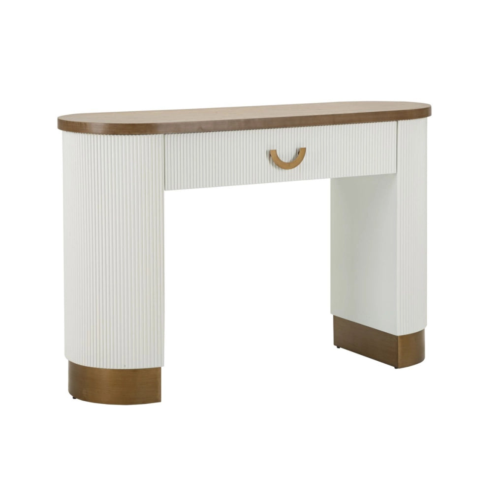 Tavolo Consolle VKH611, Bianco, MDF, 121x40x78 cm