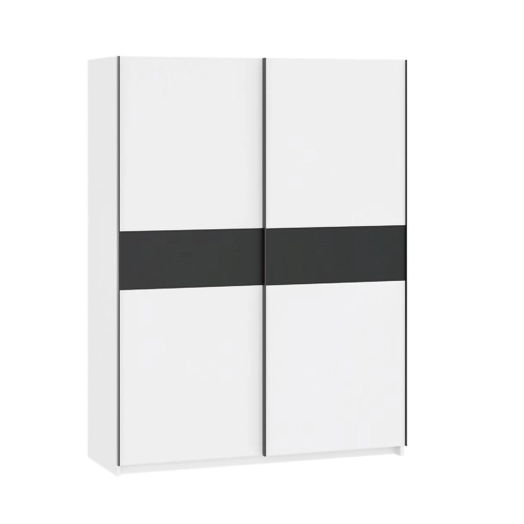 Armadio Camera da Letto Manita, Guardaroba 2 Ante 2 Ripiani, 150x204h cm Bianco
