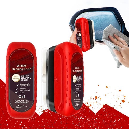 Kit di pulizia multifunzionale per vetri, 2 pezzi di pellicola oleofugge per vetri, pulitore per vetri, pulitore per vetri, rimuove sporco e ripristina la trasparenza.