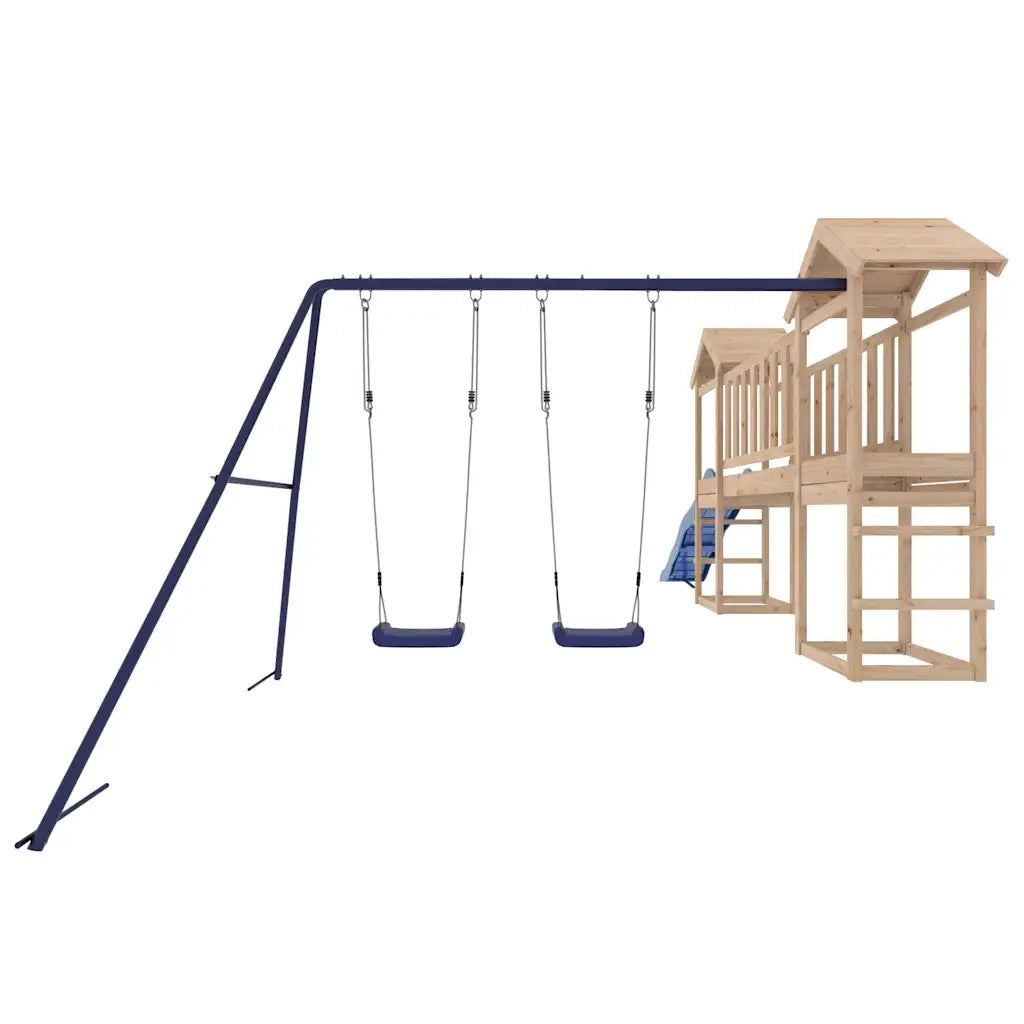 Set da Gioco da Esterno in Legno Massello di Pino