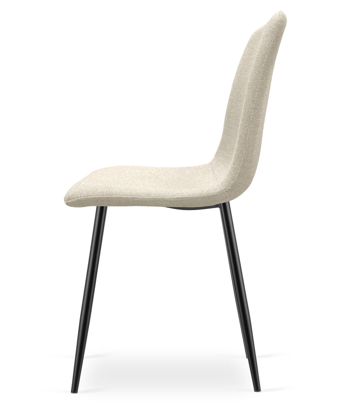 Poltrona imbottita per soggiorno VALORA RIFT - Gambe beige/nere