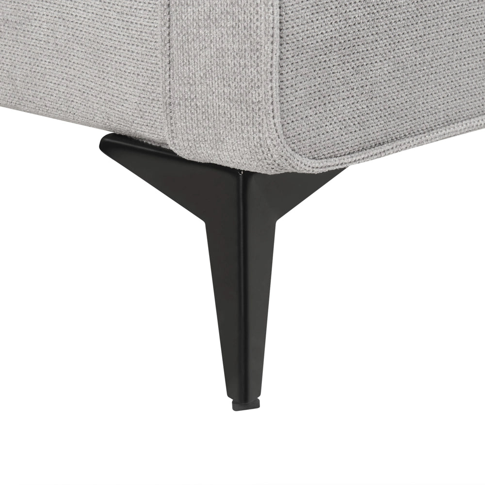 Letto Grigio Chiaro in tessuto Gambe in metallo nero 160 x 200 cm a doghe Camera da letto Classica Minimalista