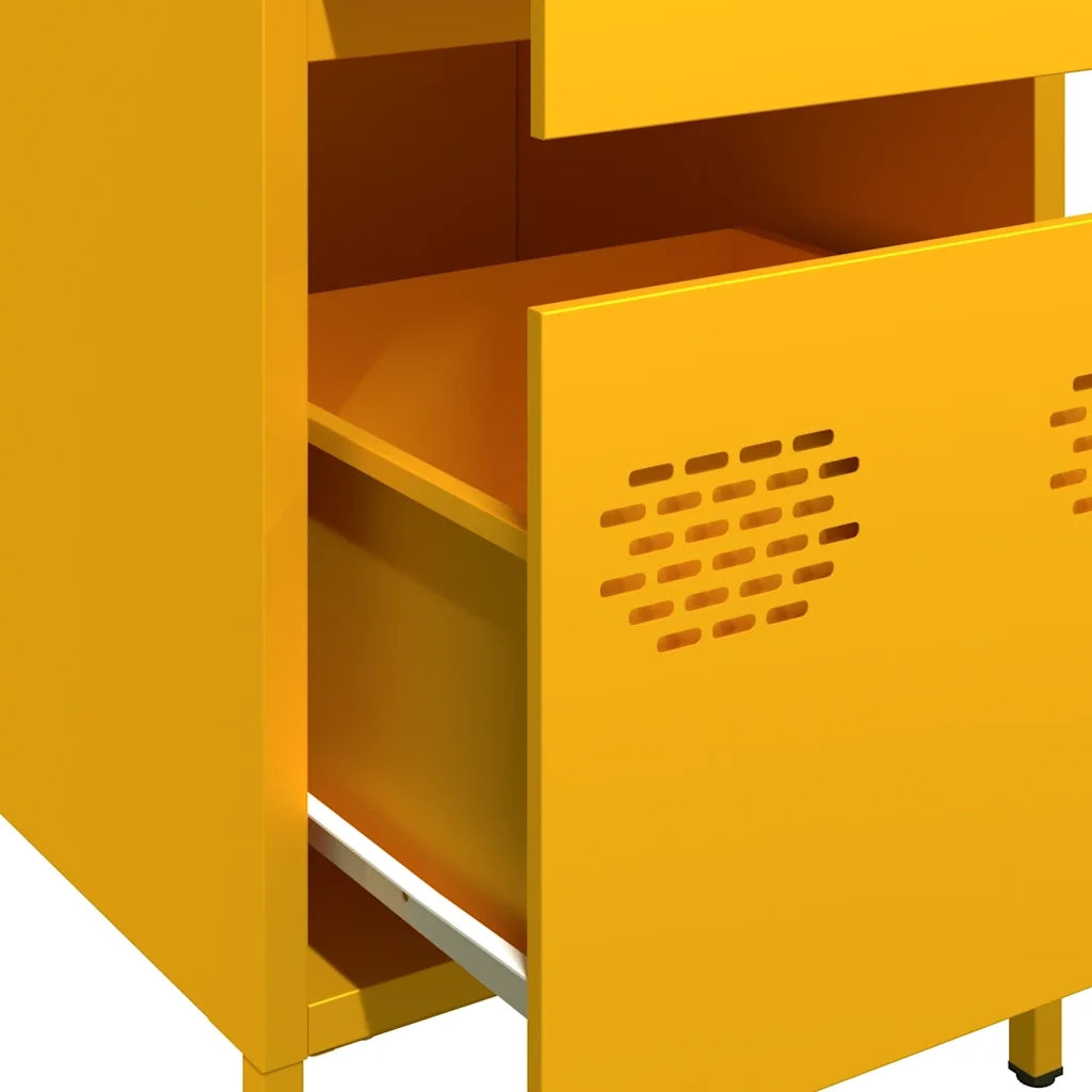Credenza-Buffet-Armadio da cucina Giallo Senape 35x39x73,5 cm Acciaio Laminato a Freddo 151000