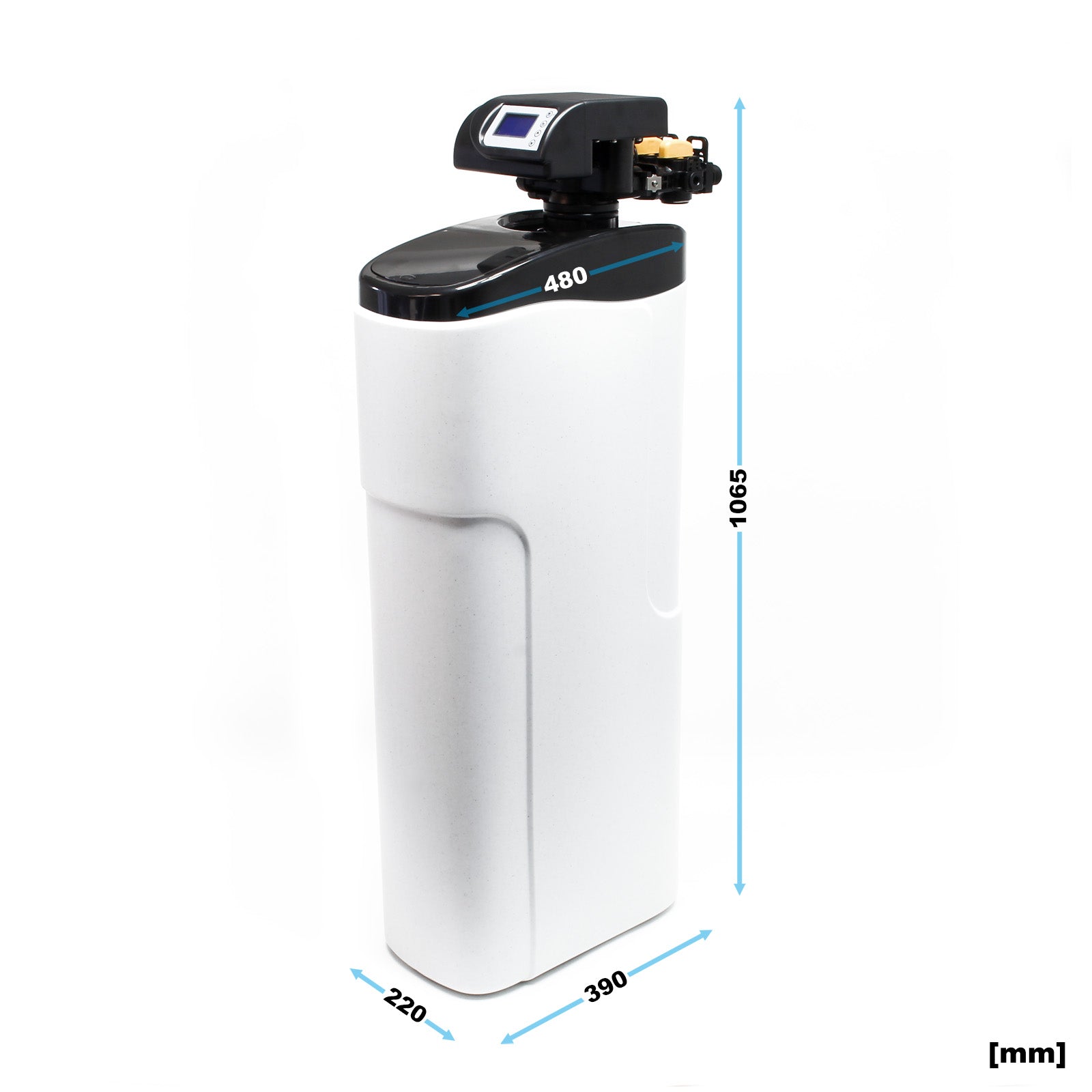 NW-SOFT-D Addolcitore d'acqua 1000 l/h con serbatoio salamoia da 30 kg e display