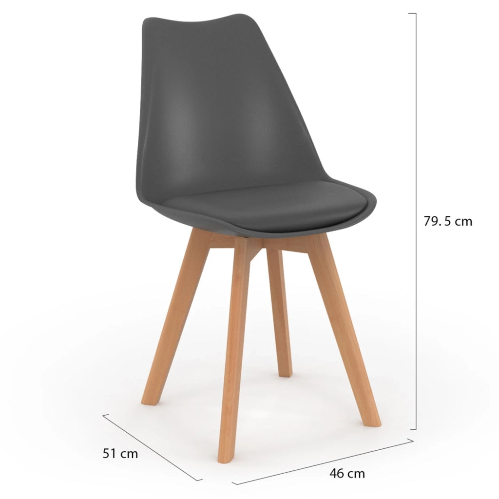 IDMarket - Set di 4 sedie da pranzo grigio scuro SARA