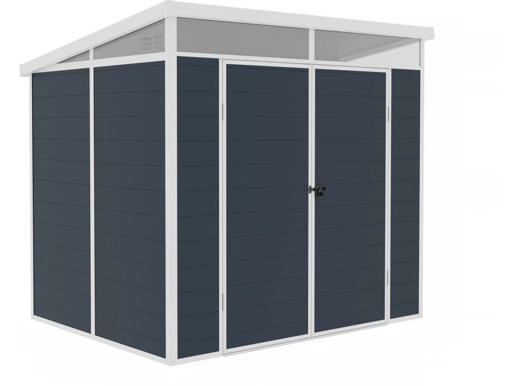 Capanno da giardino in resina "Detroit" - Grigio - 4,54 m² - 1,91 x 2,38 m