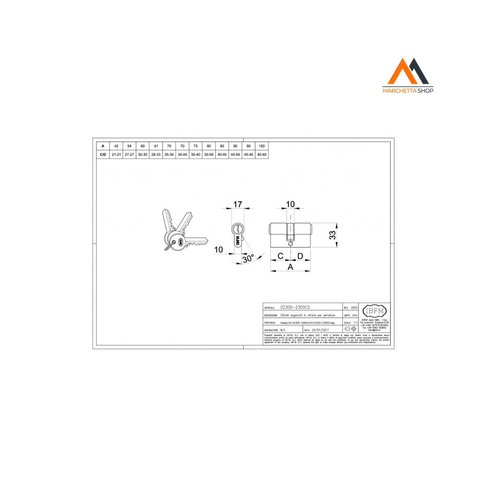 CILINDRO MM. 90 (40+50) NERO