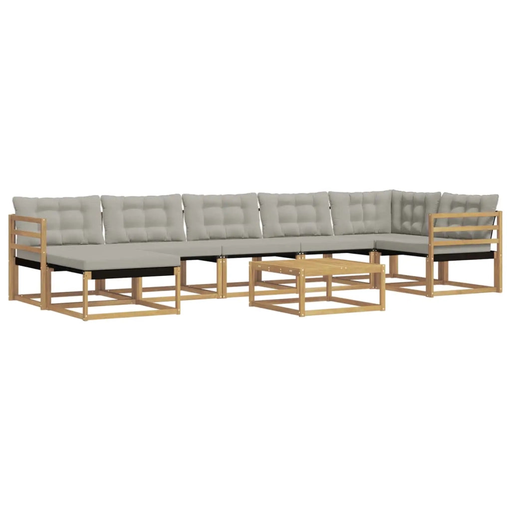 Set di divani da esterno 8 pcs Bianco e Grigio Chiaro 3388913