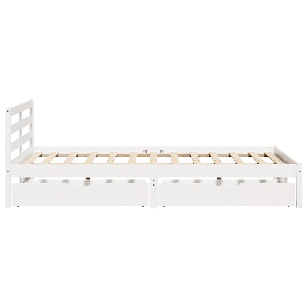 Letto senza Materasso Bianco 160x200 cm Legno Massello di Pino