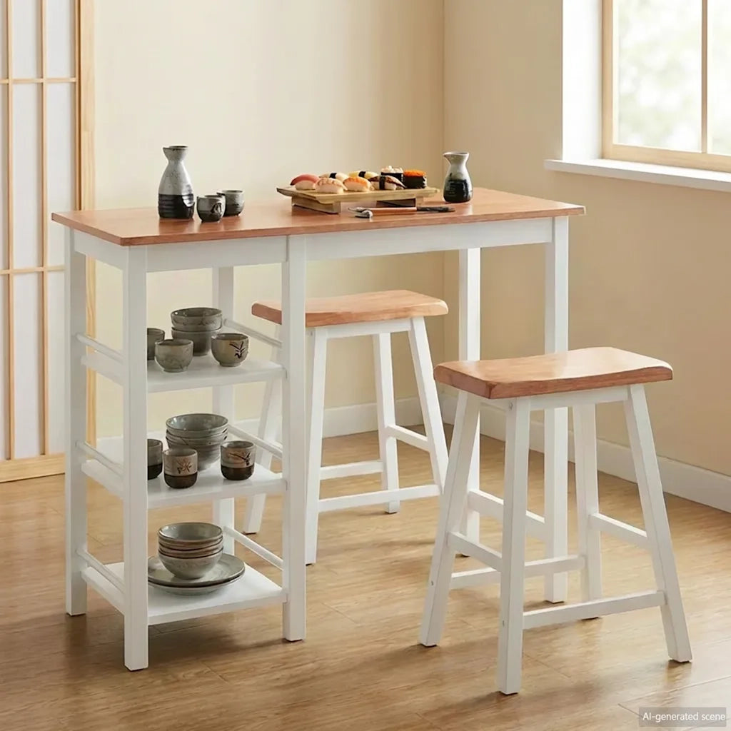 Set da Bar 3 pz in MDF Bianco 245364