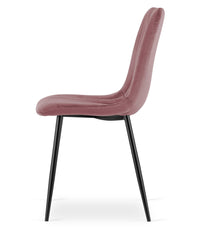 Sedia imbottita in velluto rosa VALORA JEWA - Elegante soggiorno e sala da pranzo x 2