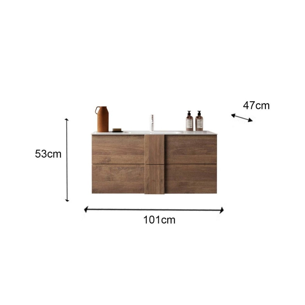 Mobile bagno sospeso Salemi100 colore rovere mercure 101x47x53H