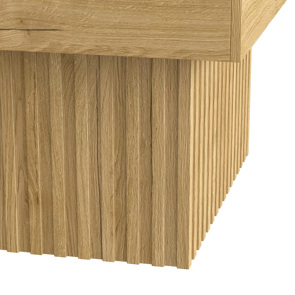 Tavolino da Caffè con Piano 79 cm; Portata 70 kg; Stile Minimalista; in MDF e Pannello Truciolare; Naturale