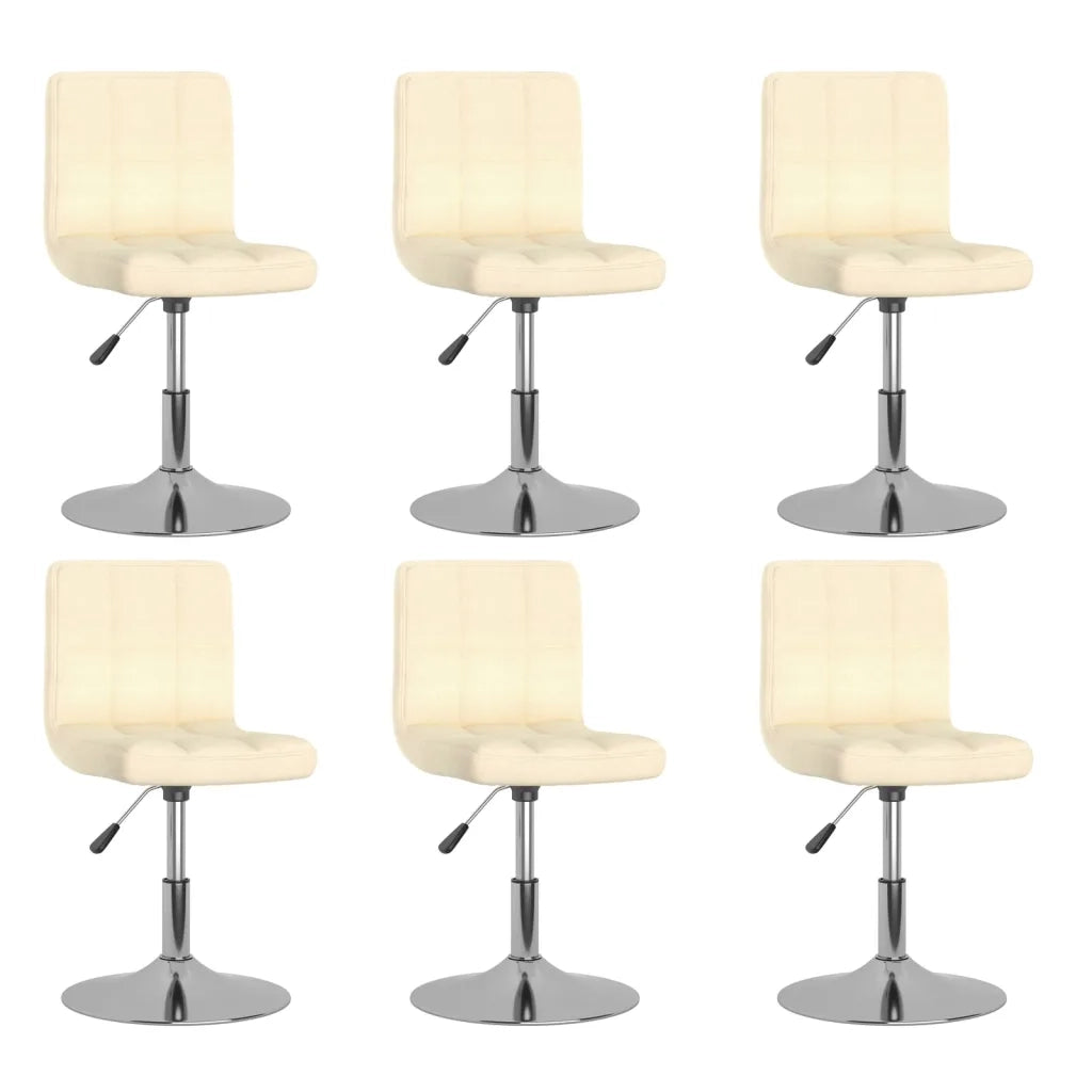 Sedie da Pranzo Girevoli 6 pz Crema in Tessuto cod mxl 29193