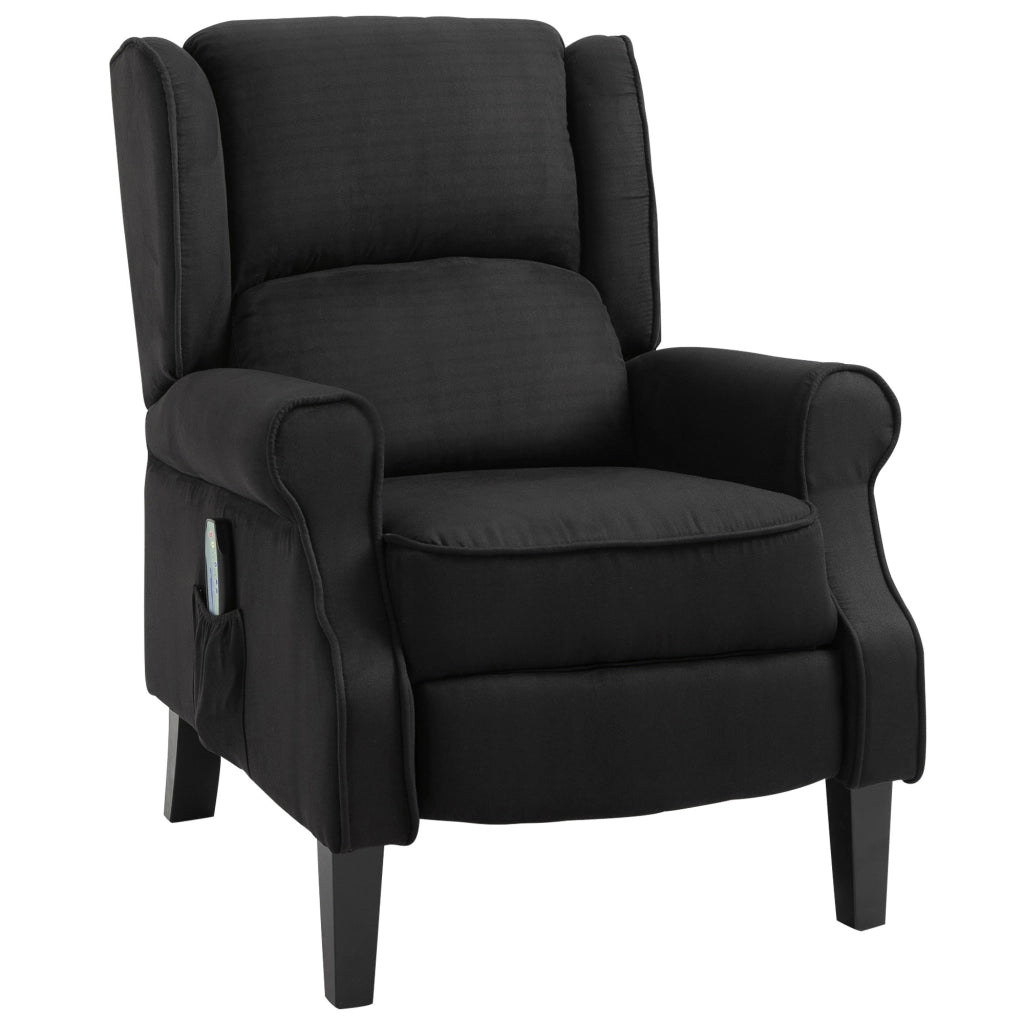 Poltrona Relax Massaggiante Reclinabile con Telecomando, 78x83x101cm, Nero