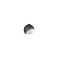 Sospensione Contemporanea Bloom Metallo Nero Vetro Grigio 1 Luce E27 D17Cm