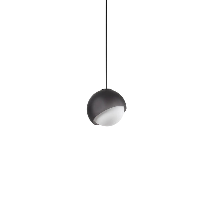 Sospensione Contemporanea Bloom Metallo Nero Vetro Grigio 1 Luce E27 D17Cm