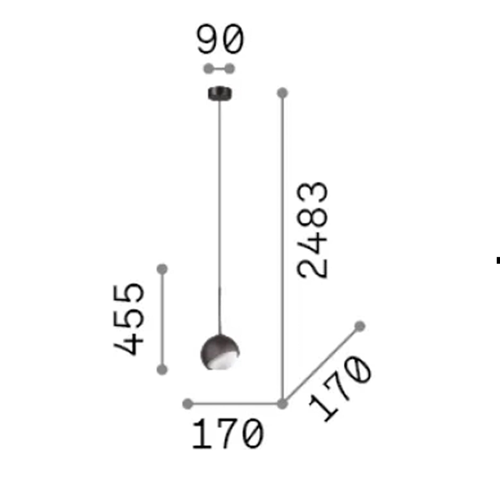 Sospensione Contemporanea Bloom Metallo Nero Vetro Grigio 1 Luce E27 D17Cm