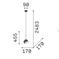 Sospensione Contemporanea Bloom Metallo Nero Vetro Grigio 1 Luce E27 D17Cm