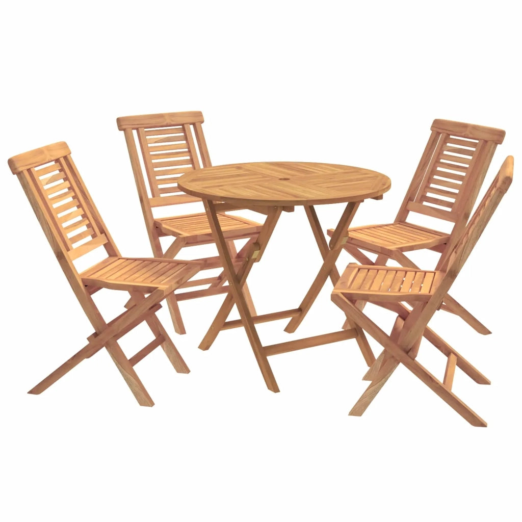 Set bistro da giardino pieghevole da 5 pezzi Naturale 3434089