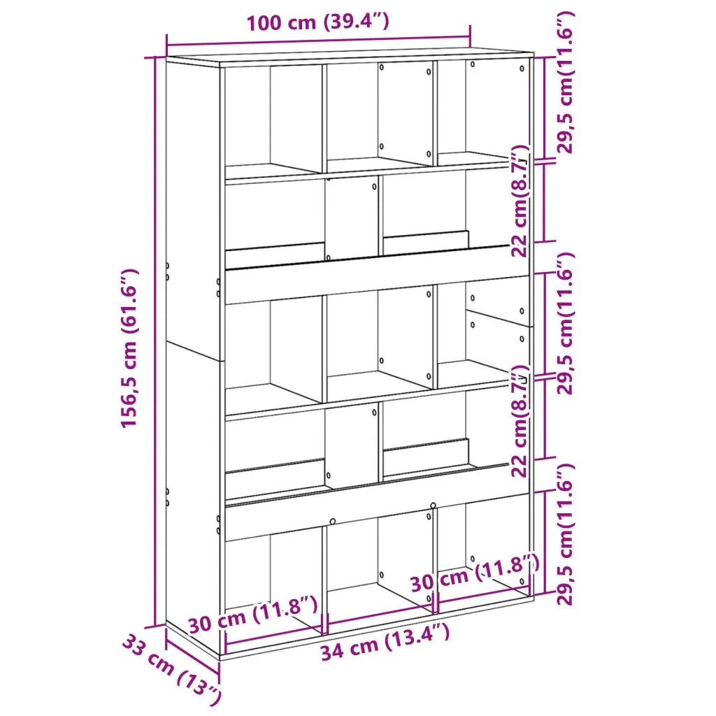 Libreria-Scaffale per Libri-Mobile di Stoccaggio Rovere Sonoma 100x33x156,5 cm in Truciolato 941301
