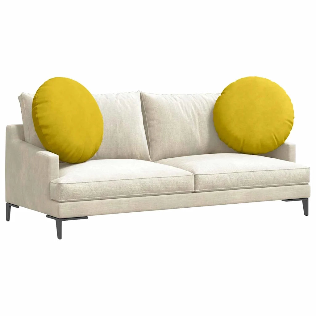 Cuscini per Seduta 2 pcs Giallo Ø 80 x 29 cm Velluto