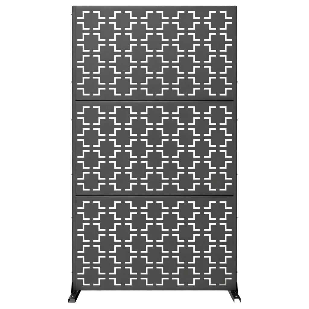 Pannello Divisorio Basciano Struttura Traforata in Acciaio 180 x 90 cm - Grigio Antracite casa.pro